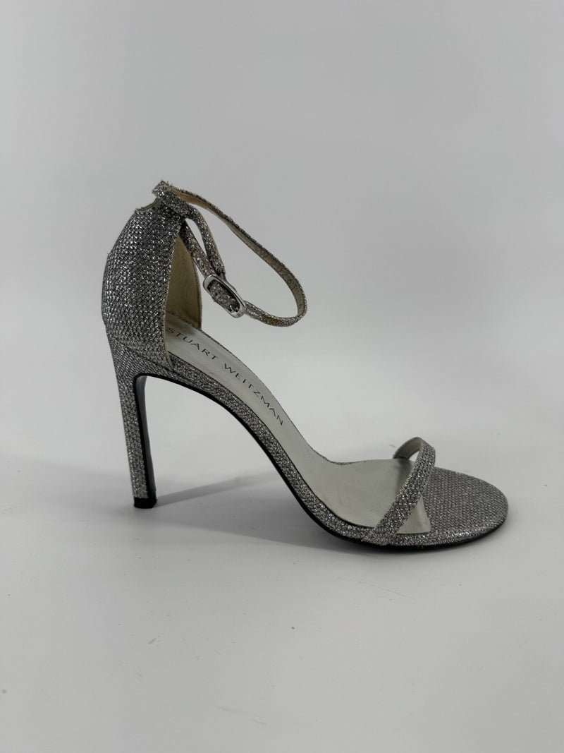 Stuart Weitzman Nudistsong Platinum Heels Size 6