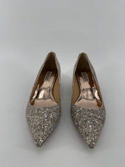 Badgley Mischka Silver Point Kitten Heels Size 8