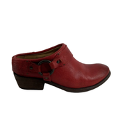 Frye Red Leather Clog Mules Size 7.5