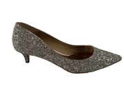 Badgley Mischka Silver Point Kitten Heels Size 8