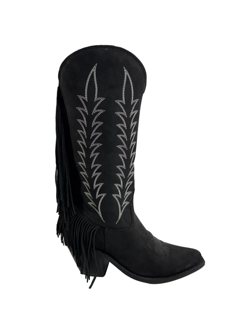 Liberty Black Black Fringe Cowgirl Boots NEW Size 8.5
