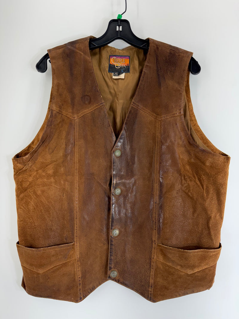 Cripple Creek Men’s Leather Vest Size LG
