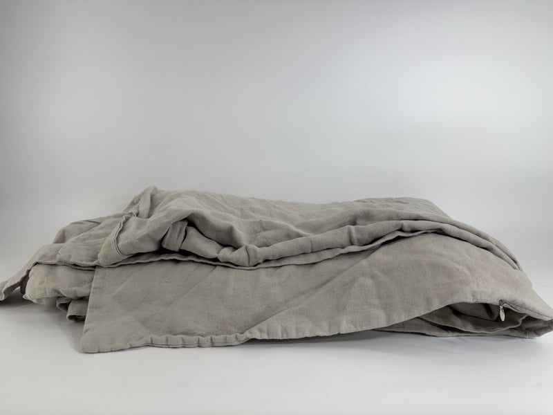 Morrow Gray Linen Blanket Cover Size Full/Queen