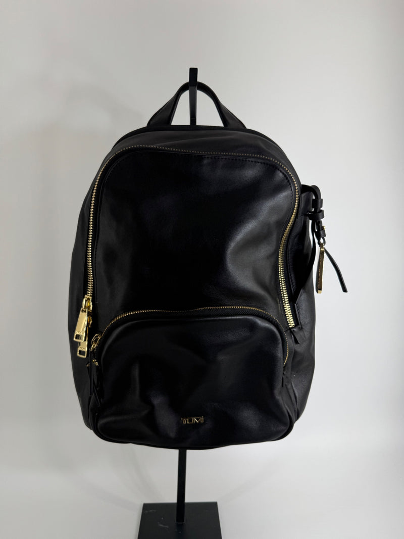 Tumi Black Leather Hannah Backpack