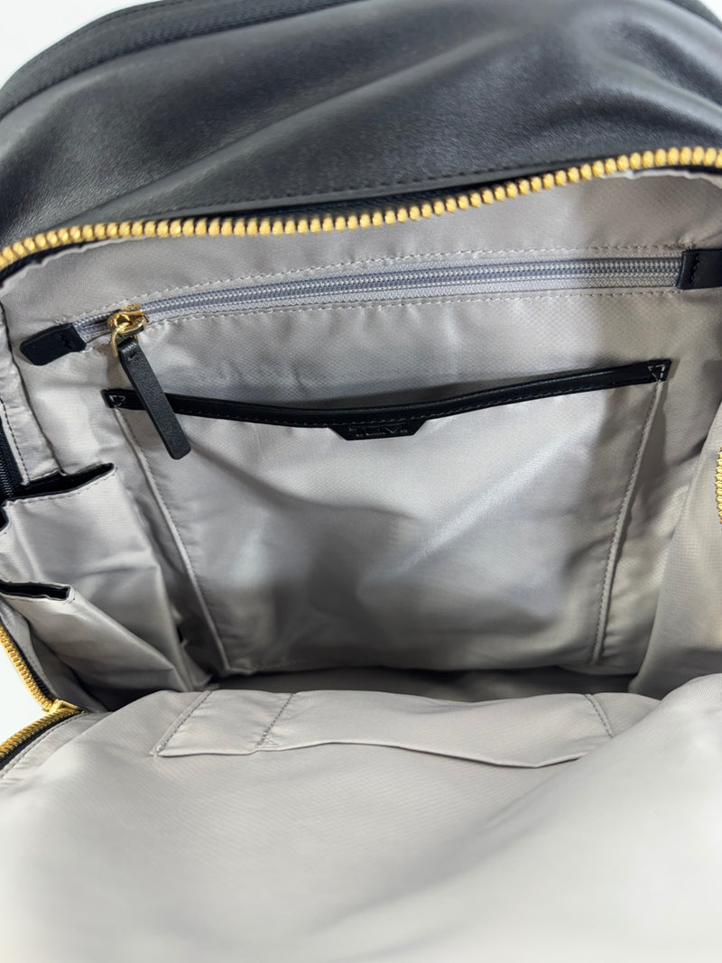 Tumi Black Leather Hannah Backpack