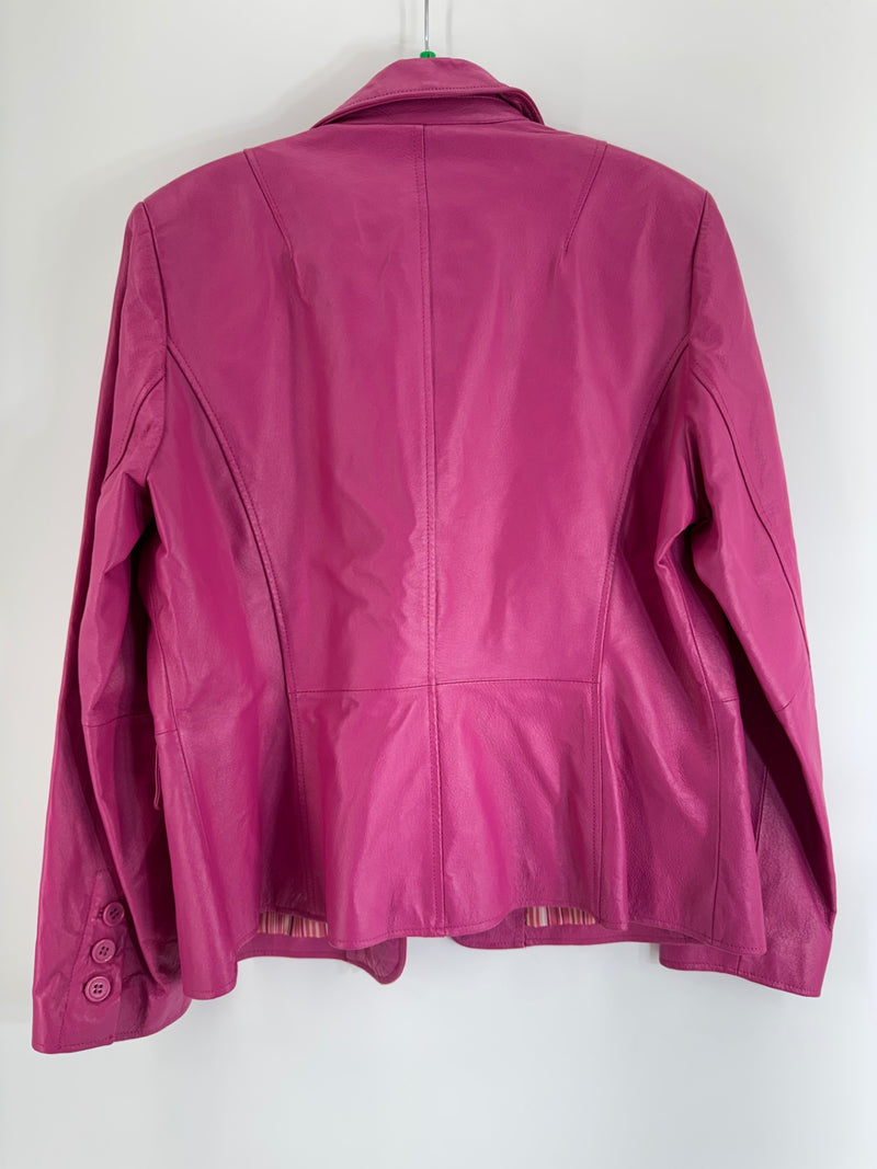 Worthington Pink Leather Blazer Size LG