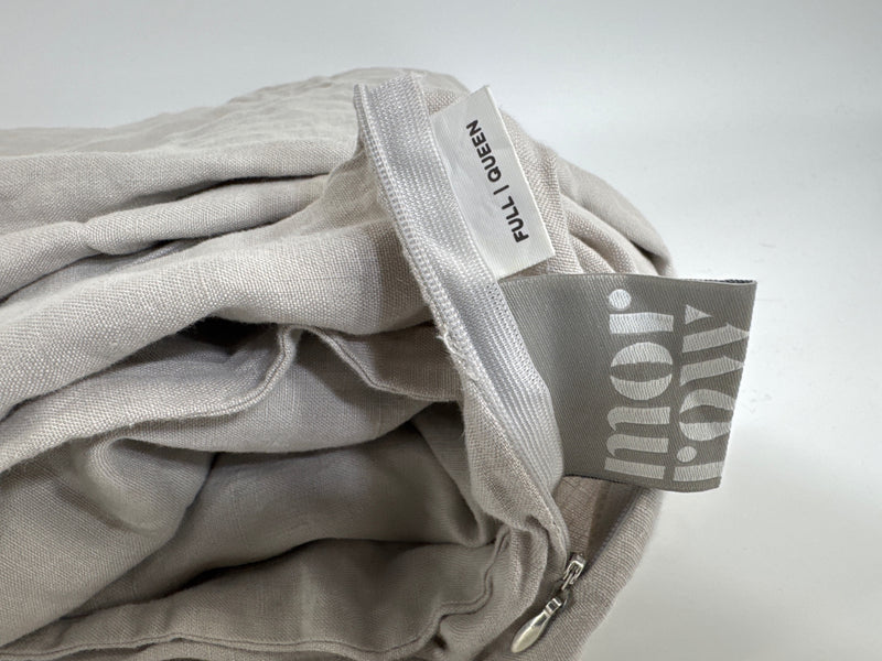 Morrow Gray Linen Blanket Cover Size Full/Queen