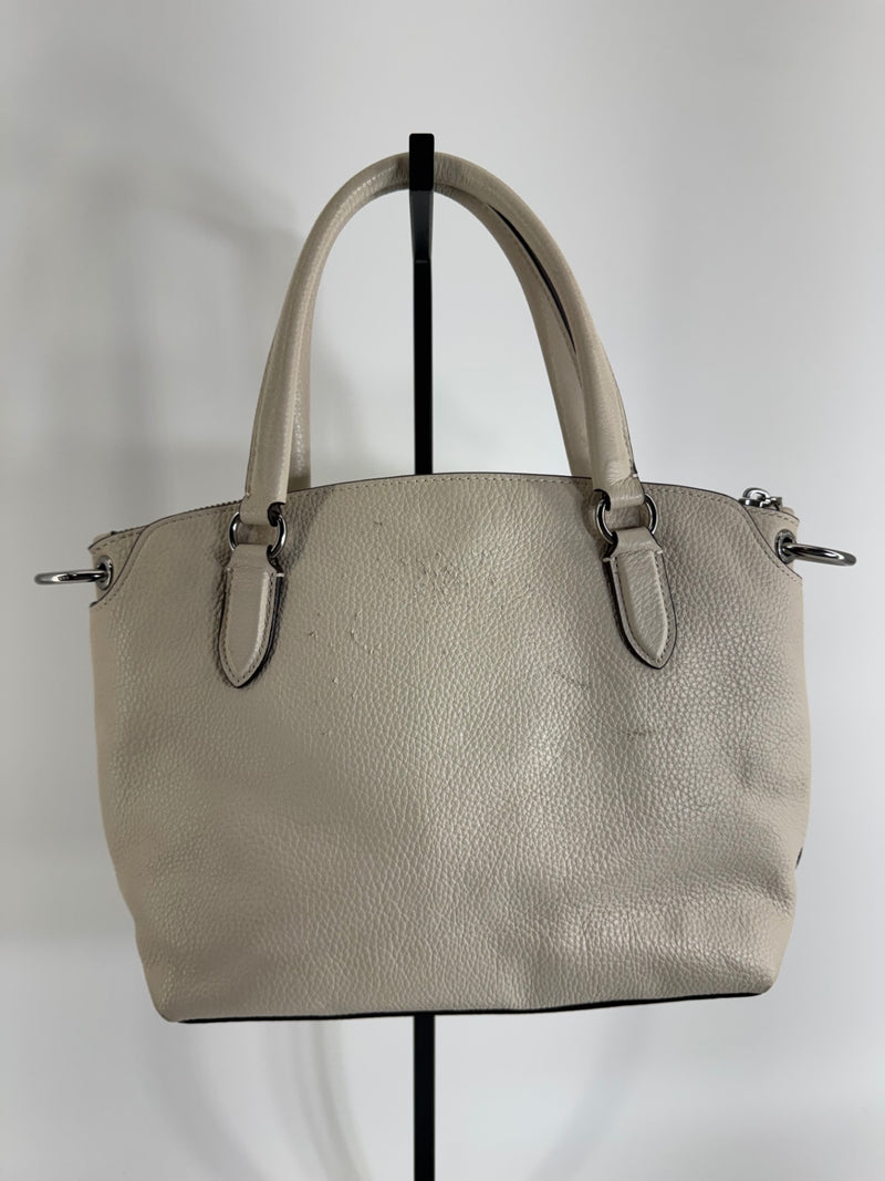 Coach White Leather Handbag with Strap