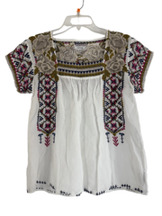 Johnny Was White Embroidered Top Size SM