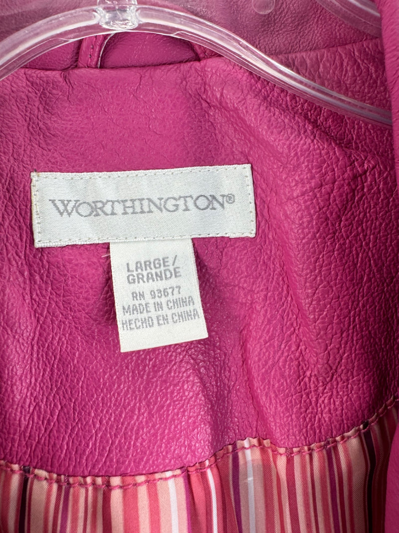 Worthington Pink Leather Blazer Size LG