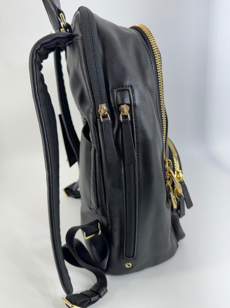 Tumi Black Leather Hannah Backpack