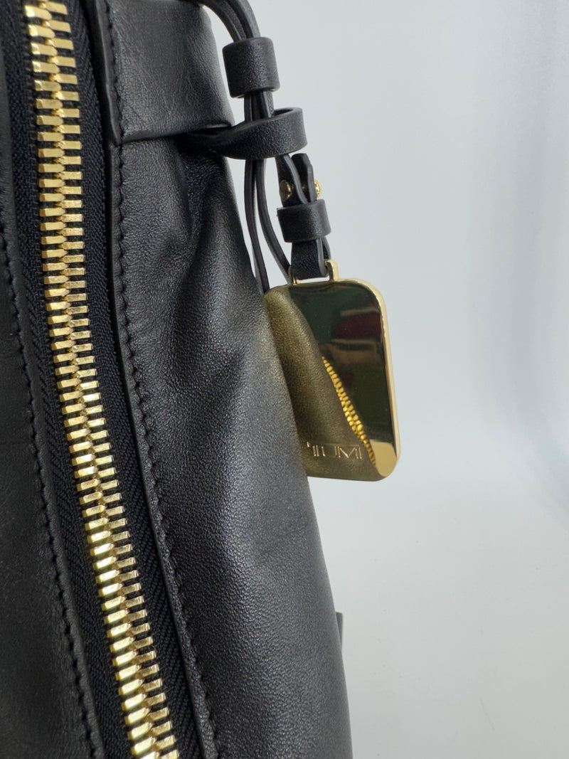 Tumi Black Leather Hannah Backpack