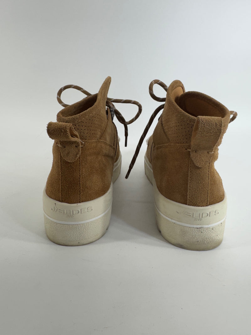 J/Slides Brown Suede with Sherpa Size 9