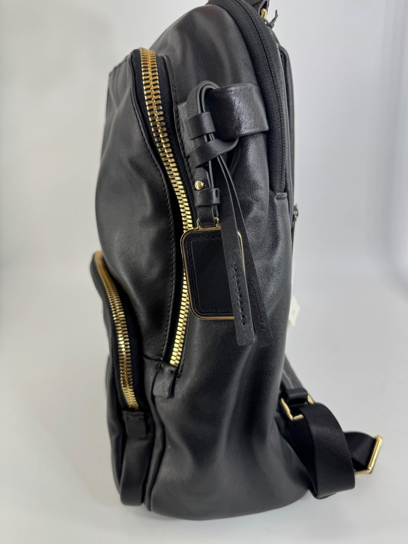 Tumi Black Leather Hannah Backpack