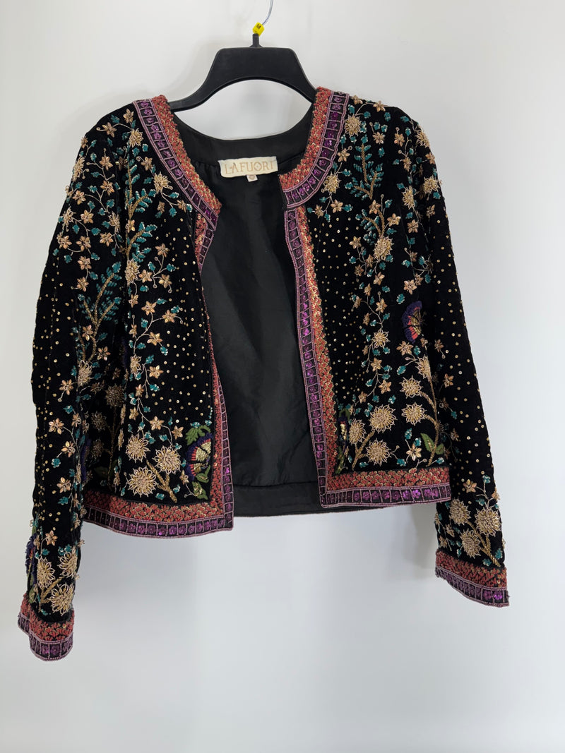 La Fuori Beaded and Embroidered Jacket Size M