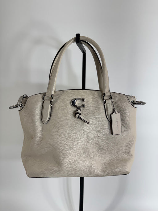 Coach White Leather Handbag with Strap