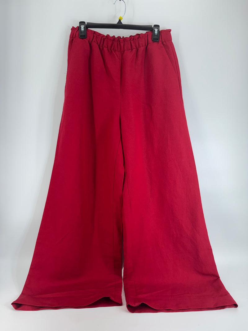 Ann Taylor Red Wide Leg Pants Size M