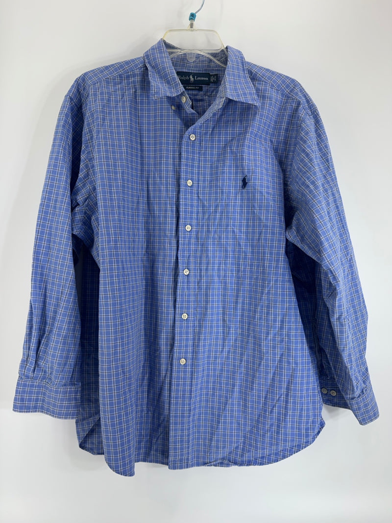Ralph Lauren Blue Classic Fit Button Up Size XL