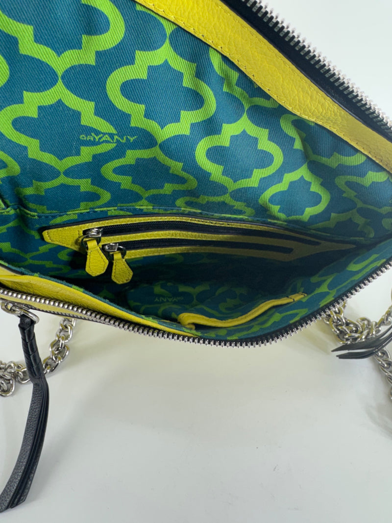 Oryany Yellow Asymmetric Zip Purse 