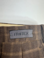 Paul Fredrick Brown Plaid Wool Pants Size 38