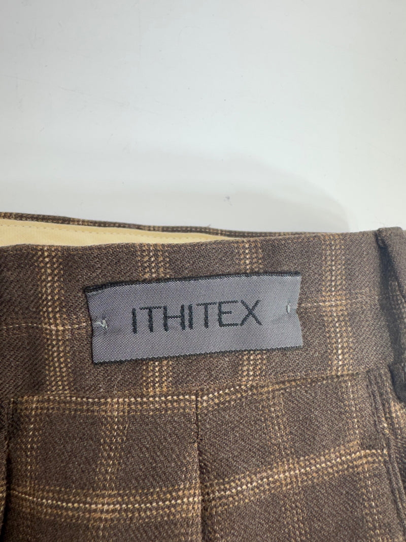 Paul Fredrick Brown Plaid Wool Pants Size 38