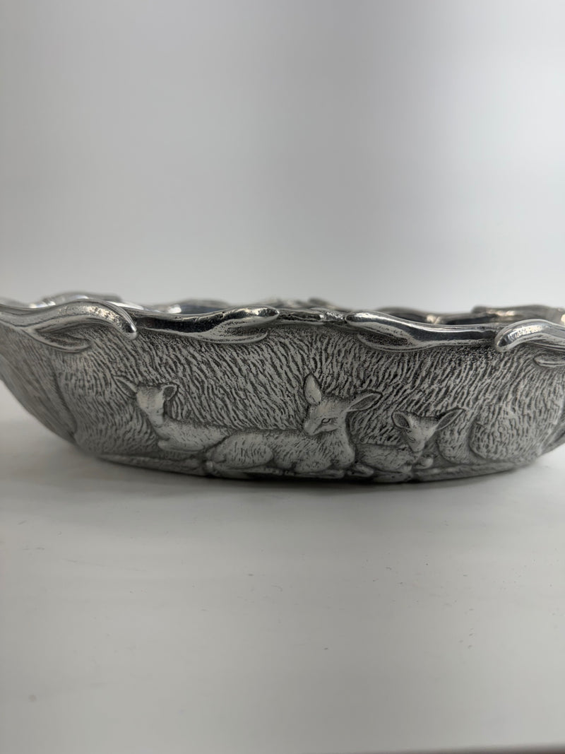 Arthur Court Aluminum Deer Bowl