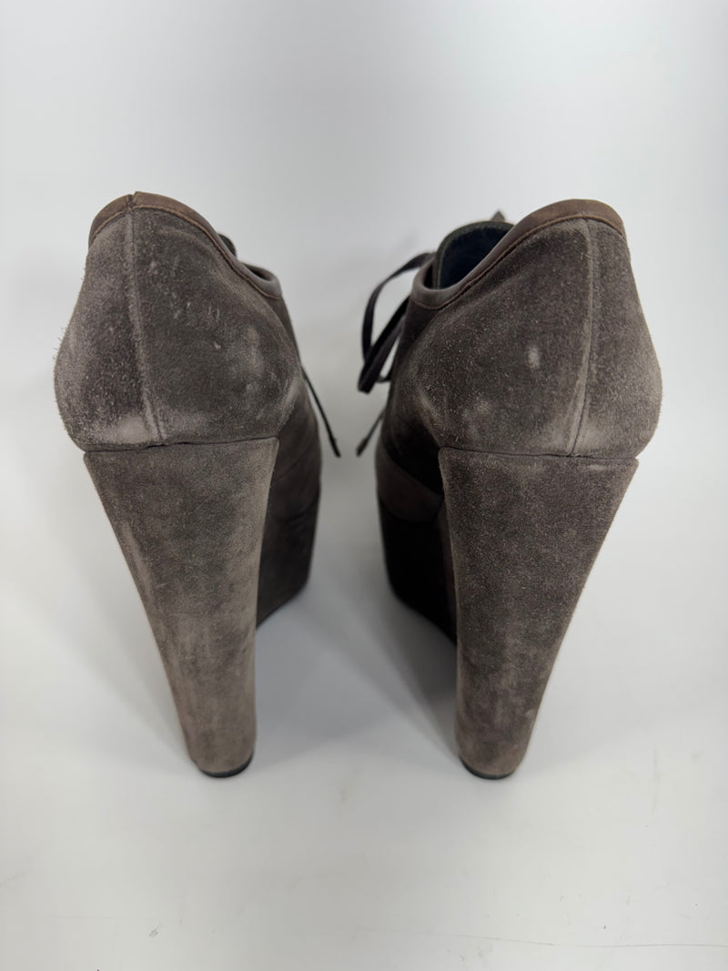 Stuart Weitzman Suede Platform Wedge Heel Size 9.5