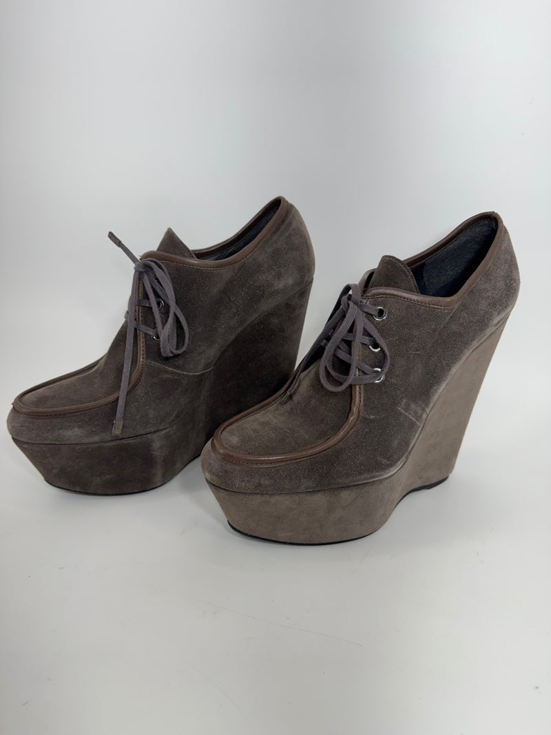 Stuart Weitzman Suede Platform Wedge Heel Size 9.5