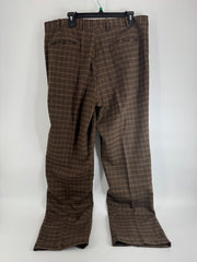 Paul Fredrick Brown Plaid Wool Pants Size 38