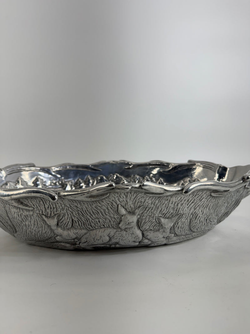 Arthur Court Aluminum Deer Bowl