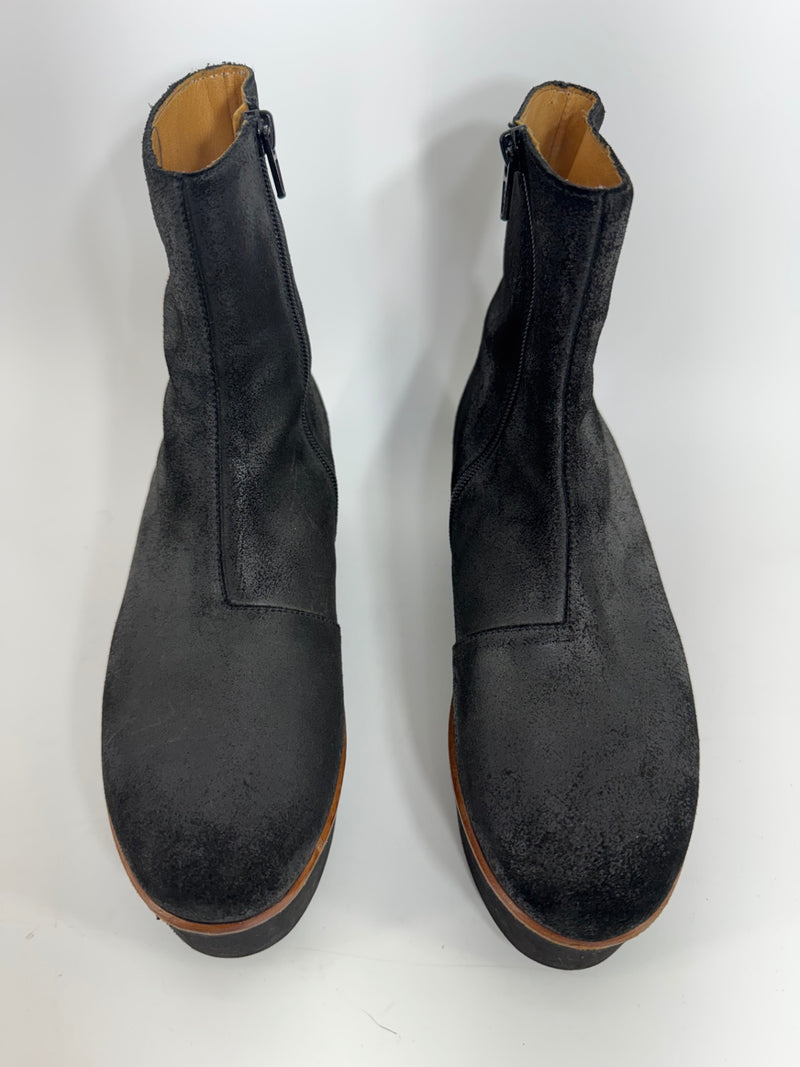 Maison Margiela Platform Suede Platform Ankle Boots Size 7.5