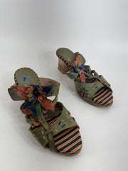 Spring Step L'Artiste Multicolor Flower Heels Size 7 