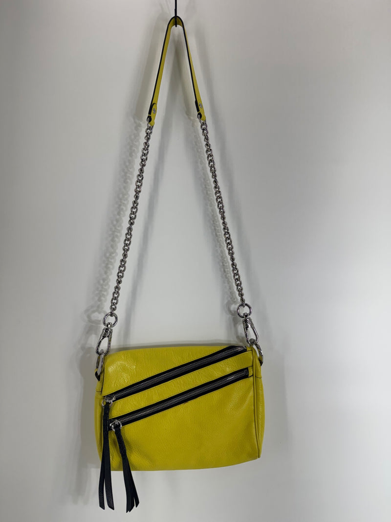 Oryany Yellow Asymmetric Zip Purse 