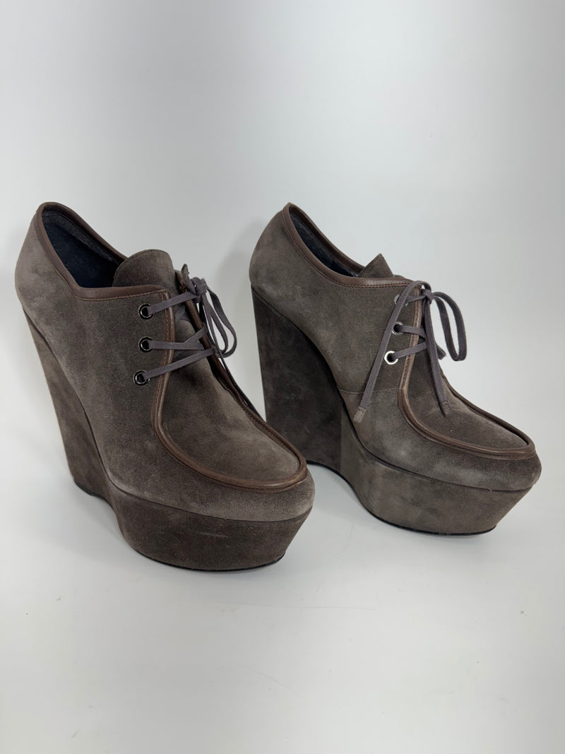 Stuart Weitzman Suede Platform Wedge Heel Size 9.5