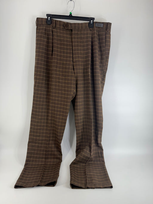 Paul Fredrick Brown Plaid Wool Pants Size 38