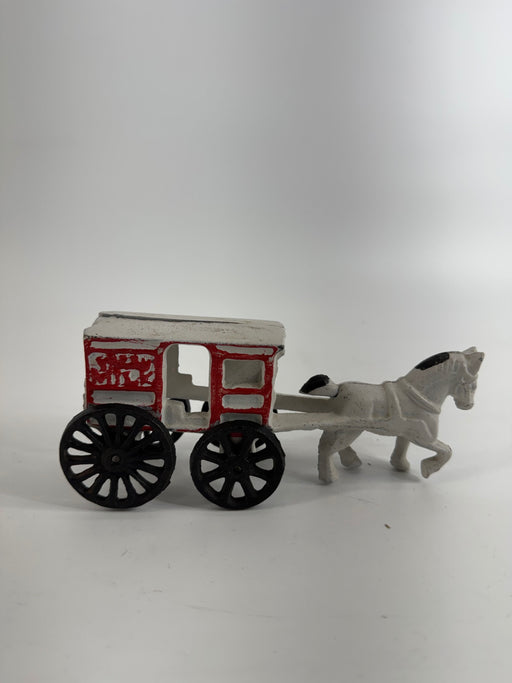 Unbranded Vintage Cast Iron Horse with Buggy