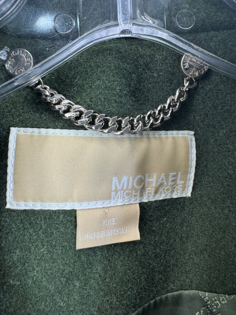 Michael Kors Green Button Coat Size XXS