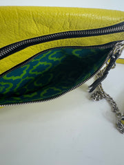 Oryany Yellow Asymmetric Zip Purse 