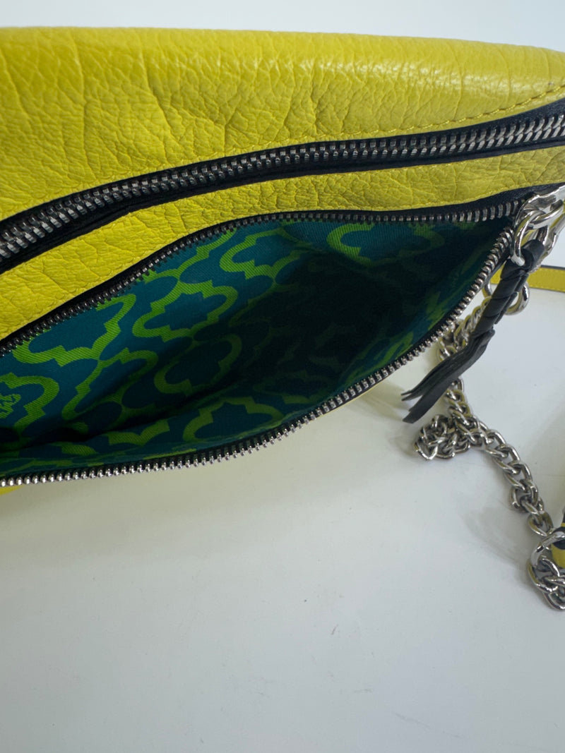 Oryany Yellow Asymmetric Zip Purse 
