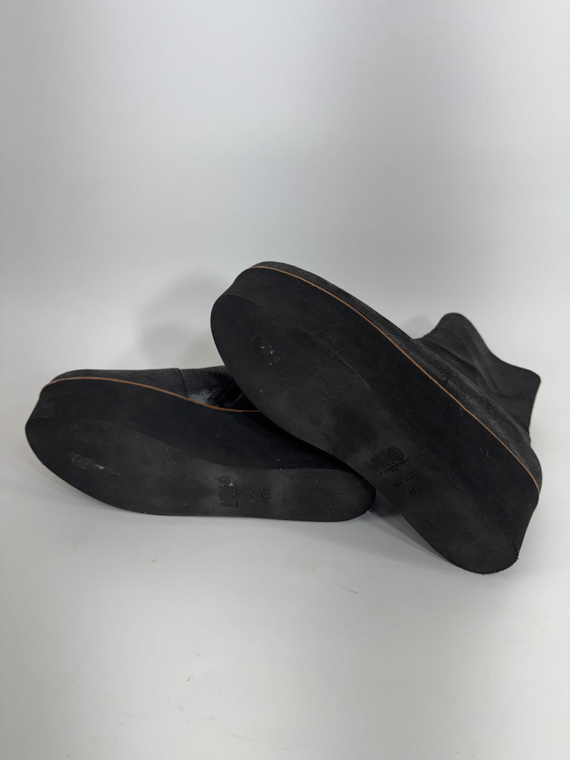 Maison Margiela Platform Suede Platform Ankle Boots Size 7.5