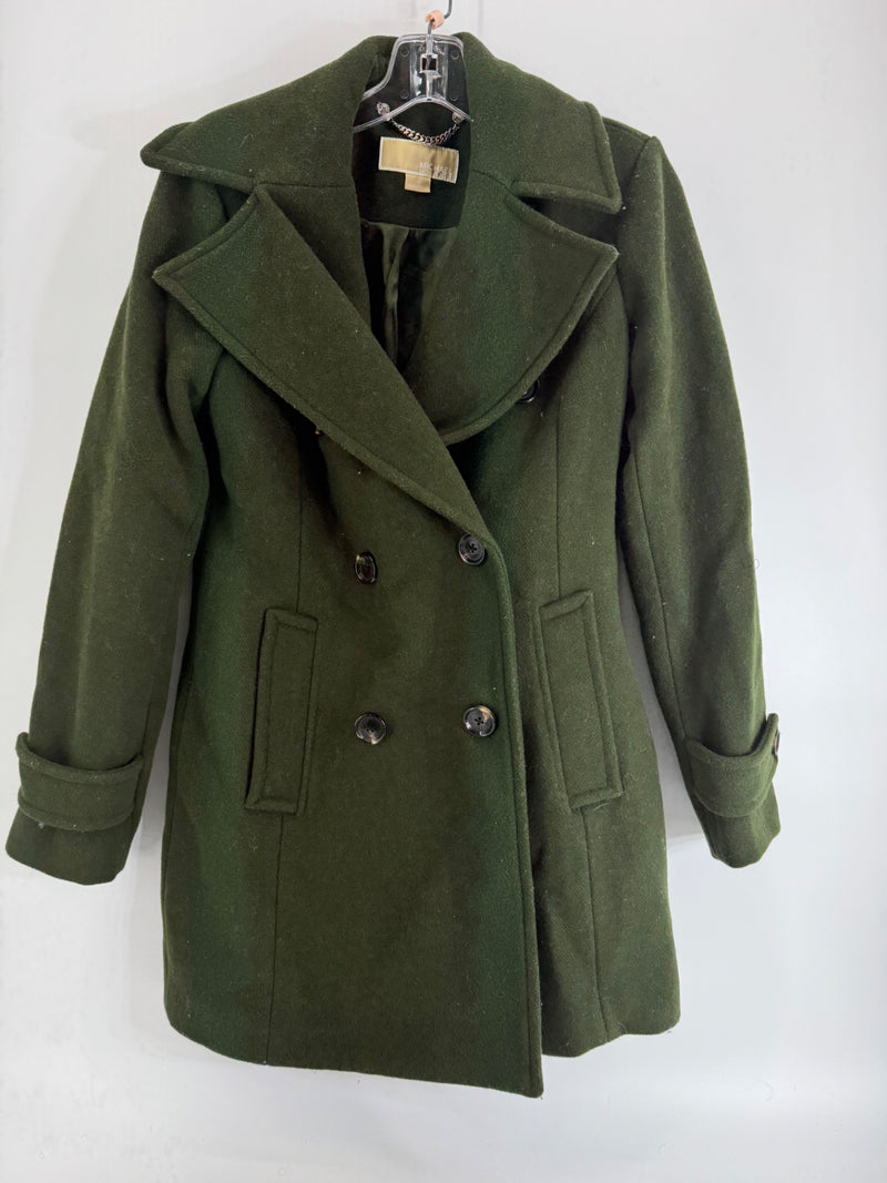 Michael Kors Green Button Coat Size XXS
