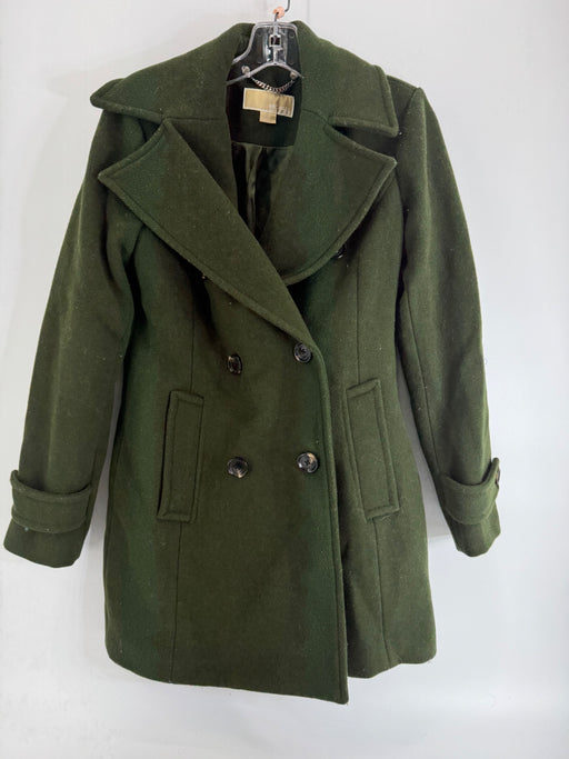 Michael Kors Green Button Coat Size XXS
