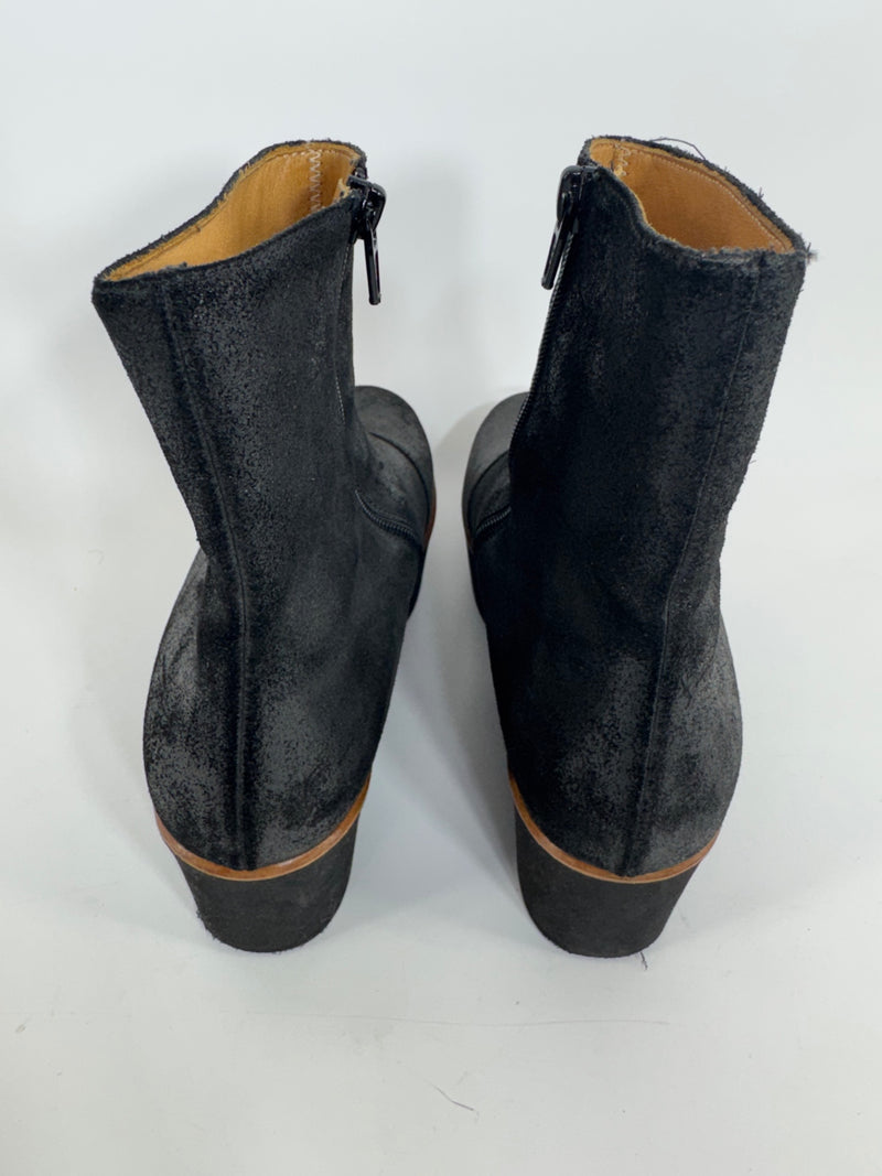 Maison Margiela Platform Suede Platform Ankle Boots Size 7.5
