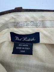 Paul Fredrick Brown Plaid Wool Pants Size 38