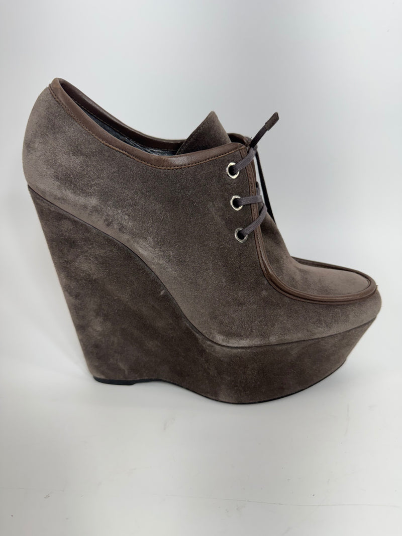 Stuart Weitzman Suede Platform Wedge Heel Size 9.5