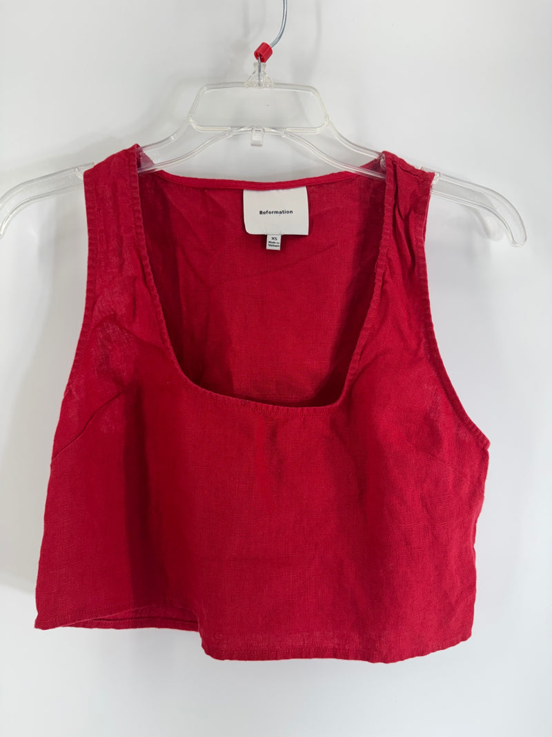 Reformation Red Crop Tank Size XS