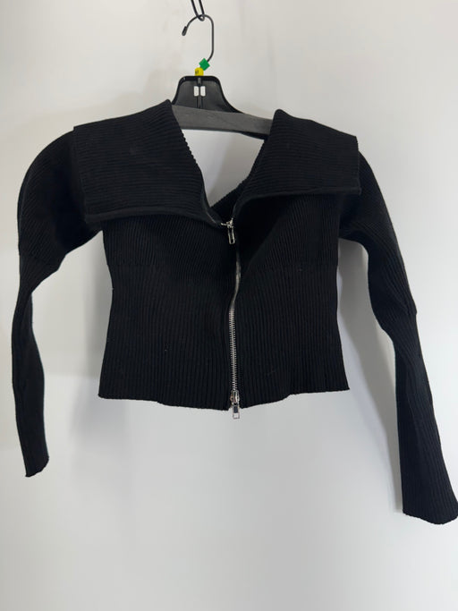 Edikted Black Ribbed Crop Sweater Size M/L