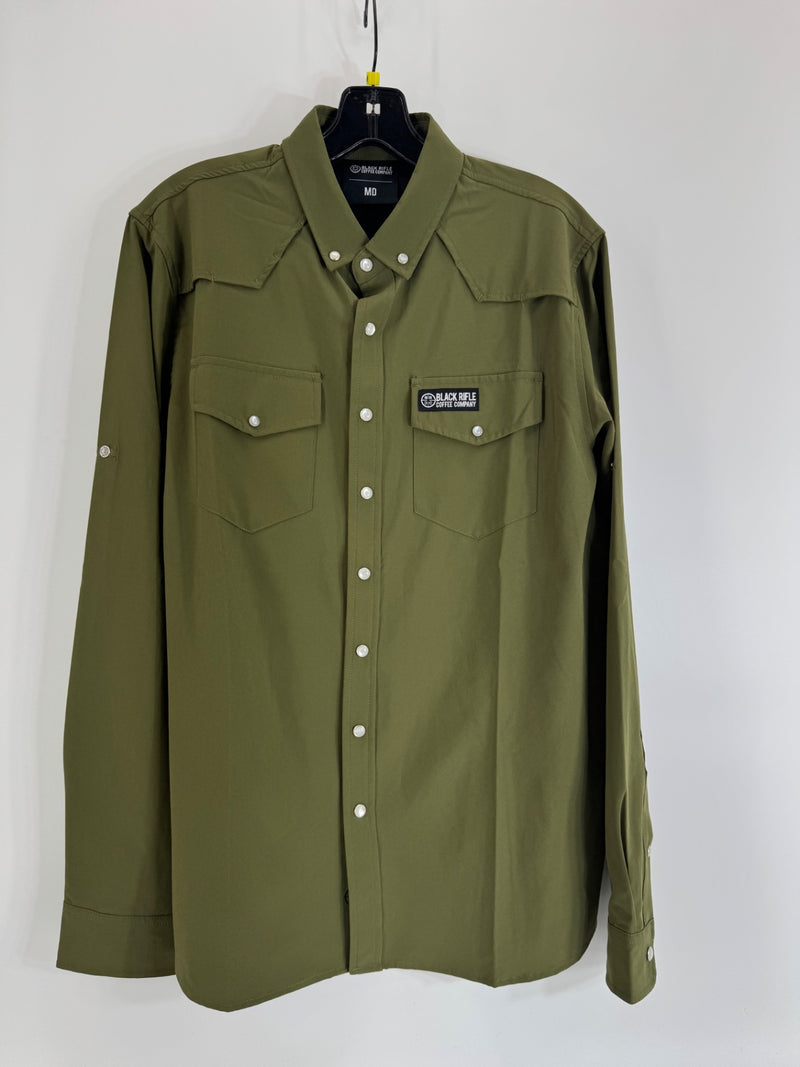 Black Rifle Coffee Company Olive Button Up Size MD