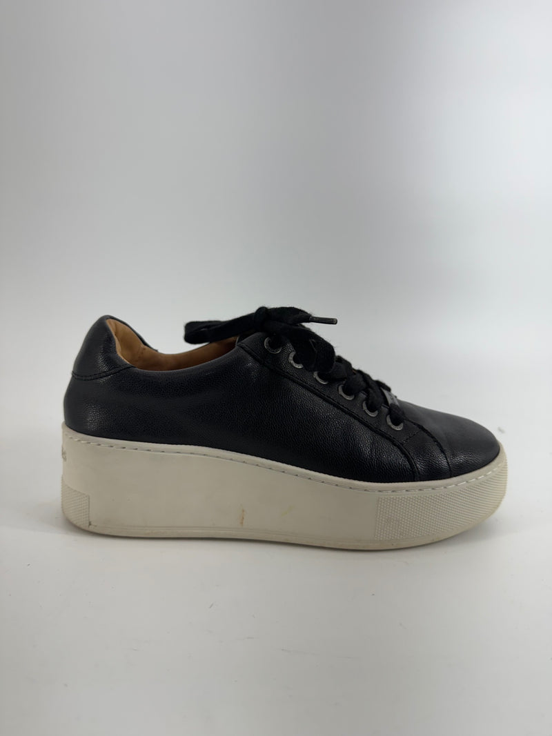 J/Slides Black Platform Sneakers Size 6
