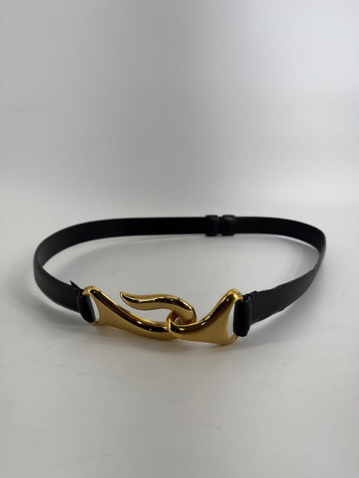 Chico's Black Leather Belt Size S/M